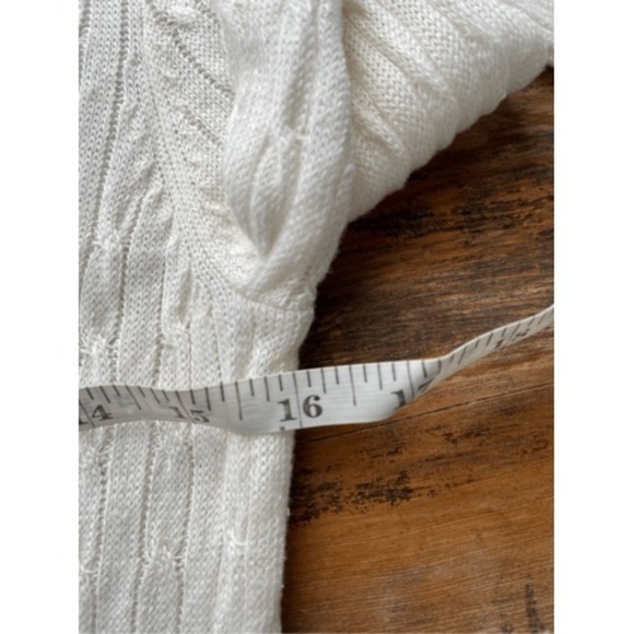 S4 VTG J. Crew Linen V-Neck Sweater Cable Knit Lightweight - Picture 4 of 7